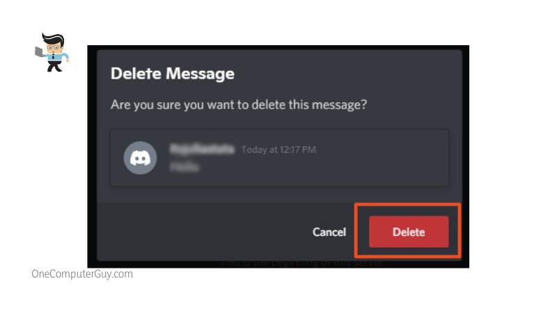 Confirmation deleting box on discord message
