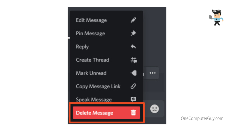 Delete option on discord message