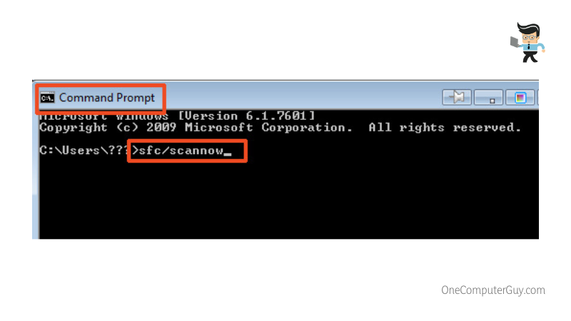 Command prompt to run sfc