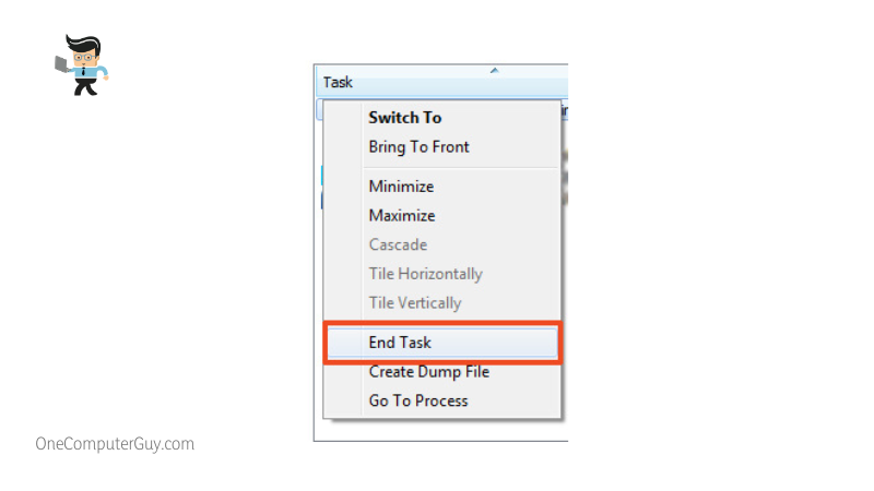 End task to help your computer restart
