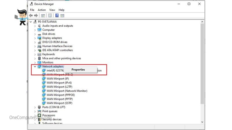 Network Adapter Properties