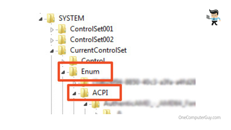 Acpi enum currentcontrolset