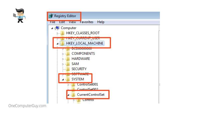 Currentcontrolset in registry editor