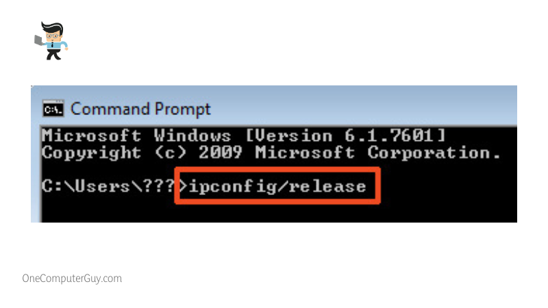 Ipconfig release in the command prompt