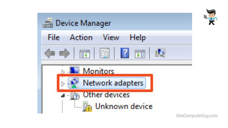 Network adapters option to update your wi fi driver