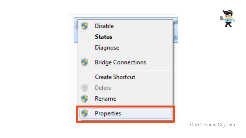 Properties in the wifi option
