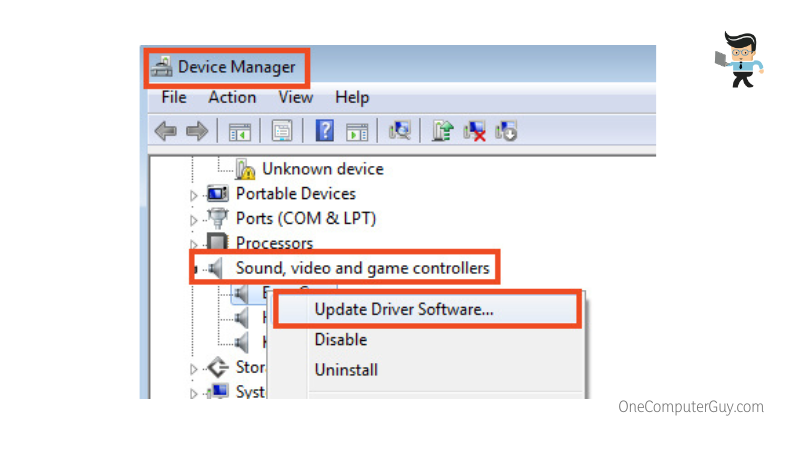 Update audio driver in sound video and game controllers